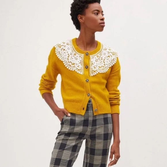 Anthropologie Maeve Lace Cardigan Sweater - Picture 10 of 13